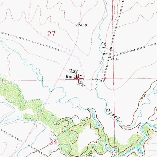Topographic Map of Hay Ranch, WY