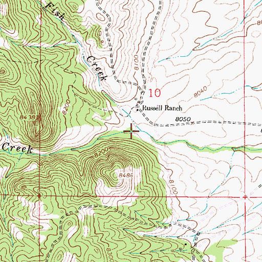 Topographic Map of Little Fish Creek, WY