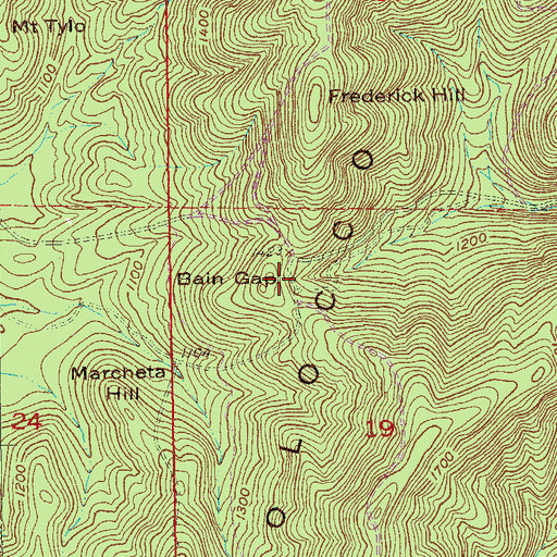 Topographic Map of Bain Gap, AL