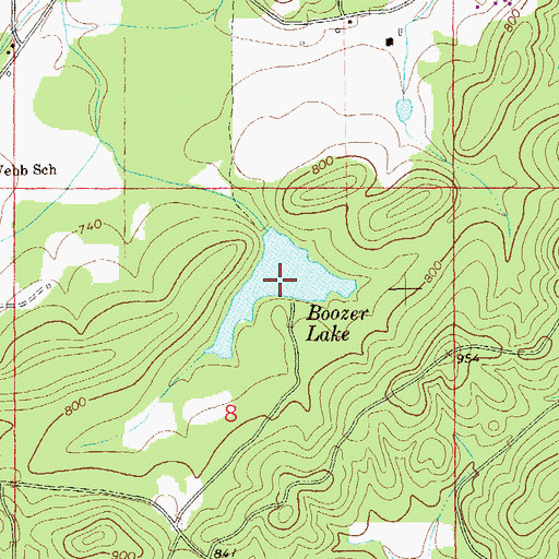 Topographic Map of Boozer Lake, AL