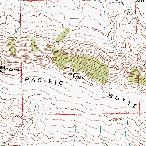 Topographic Map of Pacific Butte, WY