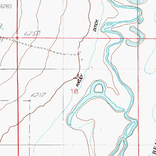 Topographic Map of Pixley Ditch, WY