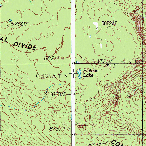 Topographic Map of Plateau Lake, WY