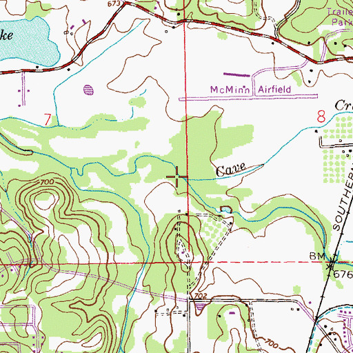 Topographic Map of Cave Creek, AL