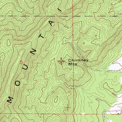 Topographic Map of Chimney Mountain, AL