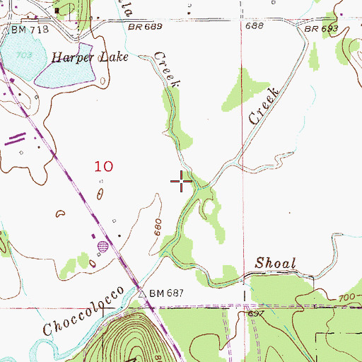 Topographic Map of Cottaquilla Creek, AL