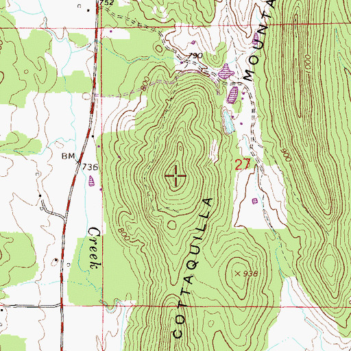 Topographic Map of Cottaquilla Mountain, AL