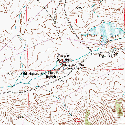 Topographic Map of Stage and Pony Express Station Site, WY
