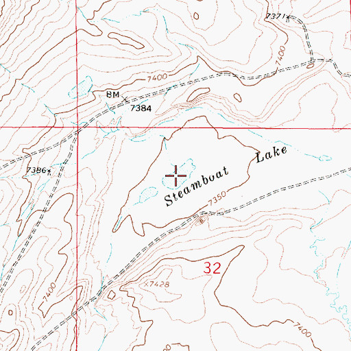 Topographic Map of Steamboat Lake, WY