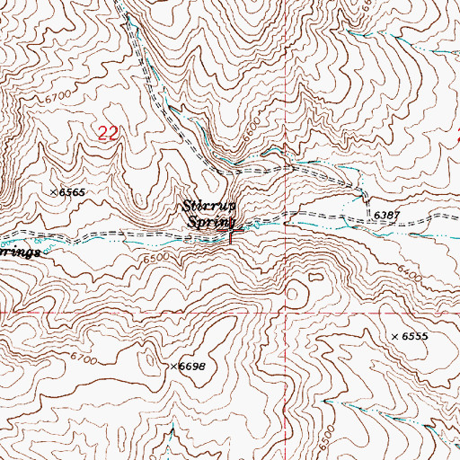 Topographic Map of Stirrup Spring, WY