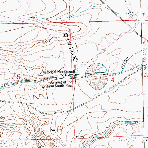 Topographic Map of Summit of the Original South Pass, WY