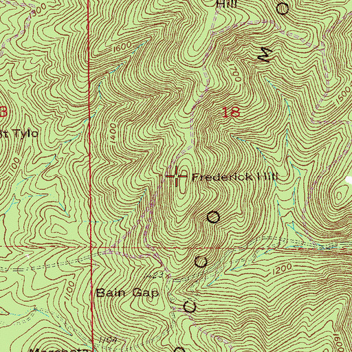 Topographic Map of Frederick Hill, AL