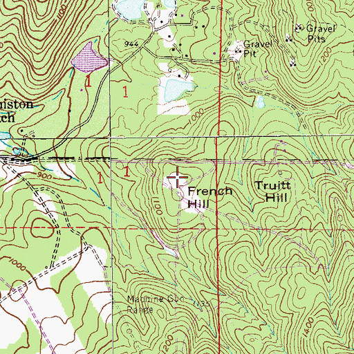 Topographic Map of French Hill, AL