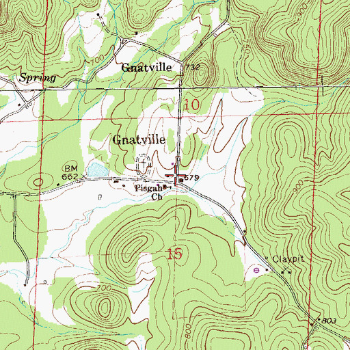 Topographic Map of Gnatville, AL