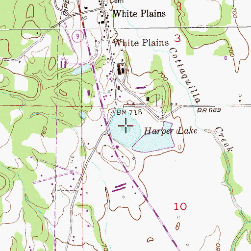 Topographic Map of Harper Lake, AL