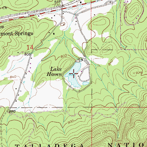 Topographic Map of Lake Haven, AL