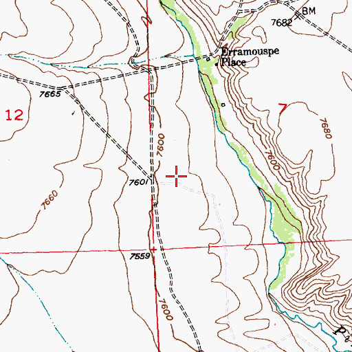 Topographic Map of Blair Ditch, WY
