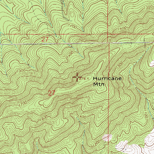 Topographic Map of Hurricane Mountain, AL