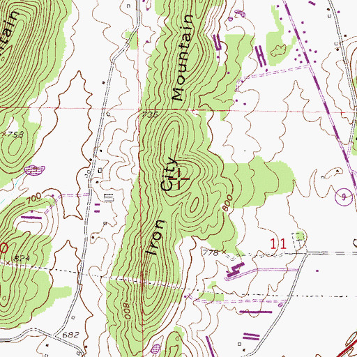 Topographic Map of Iron City Mountain, AL