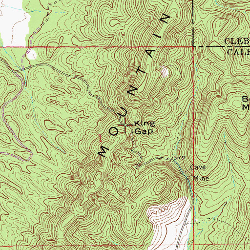 Topographic Map of King Gap, AL