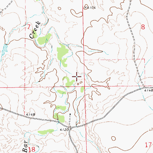 Topographic Map of Duell Creek, WY