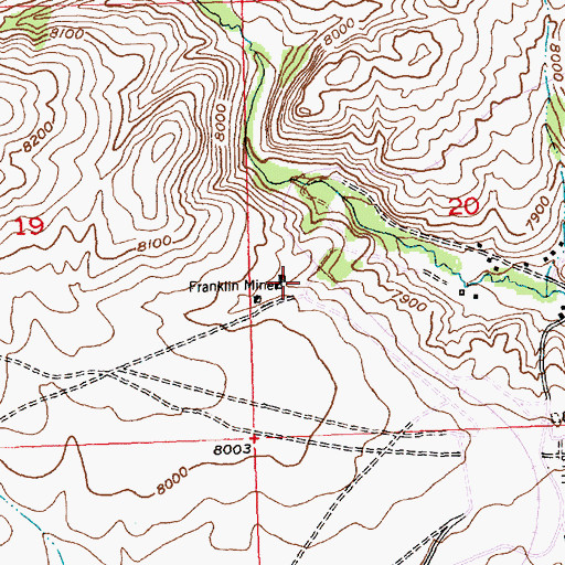 Topographic Map of Franklin Mine, WY