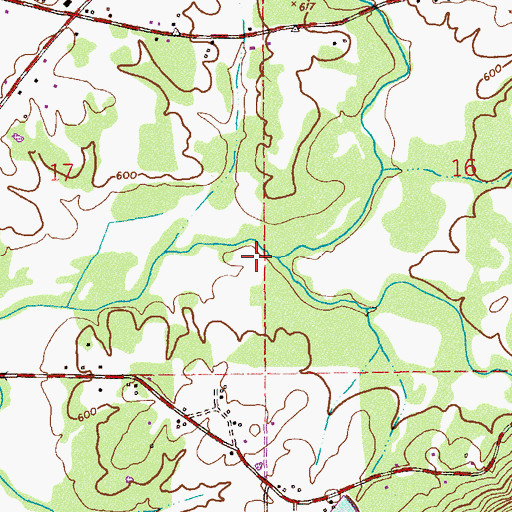 Topographic Map of Little Tallasseehatchee Creek, AL