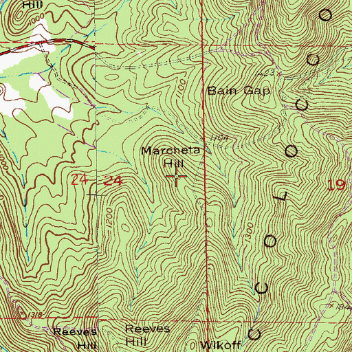 Topographic Map of Marcheta Hill, AL