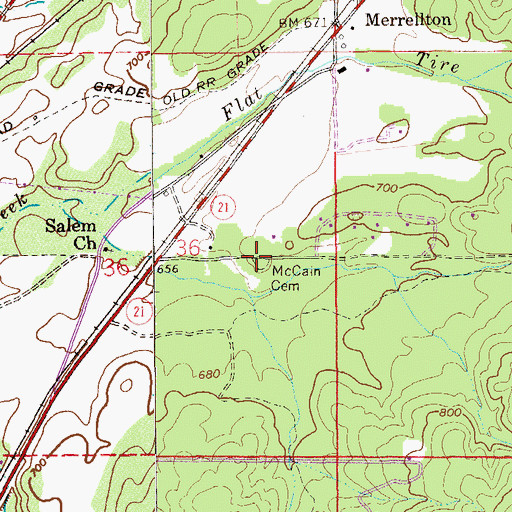 Topographic Map of McCain Cemetery, AL