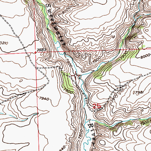 Topographic Map of Mill Creek, WY