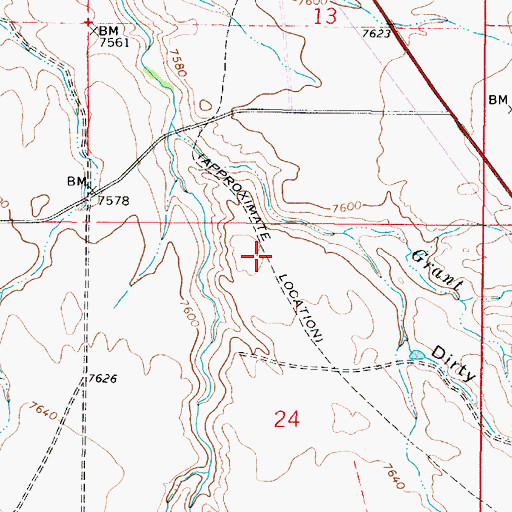 Topographic Map of Overland Trail, WY