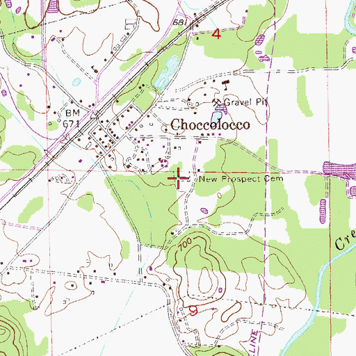 Topographic Map of New Prospect Cemetery, AL