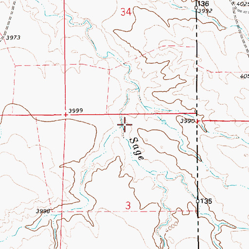 Topographic Map of Swope Draw, WY