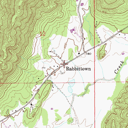 Topographic Map of Rabbittown, AL