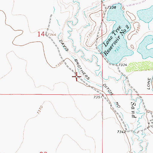 Topographic Map of Davis Brothers Ditch Number 1, WY