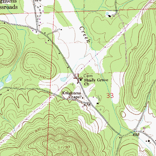 Topographic Map of Shady Grove Congregational Methodist Church, AL