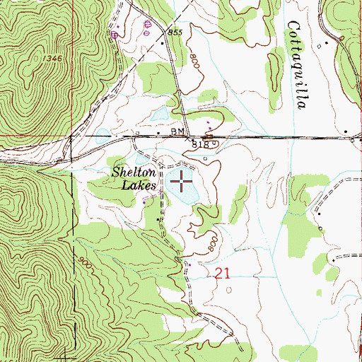 Topographic Map of Shelton Lakes, AL