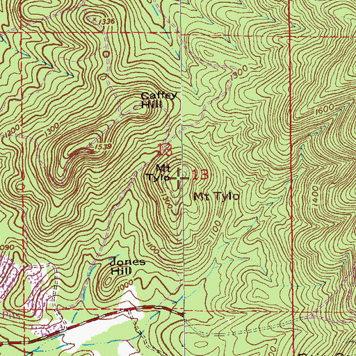 Topographic Map of Mount Tylo, AL