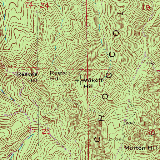 Topographic Map of Wikoff Hill, AL