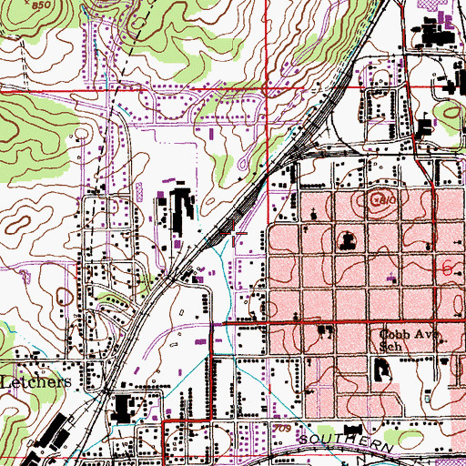 Topographic Map of WDNG-AM (Anniston), AL