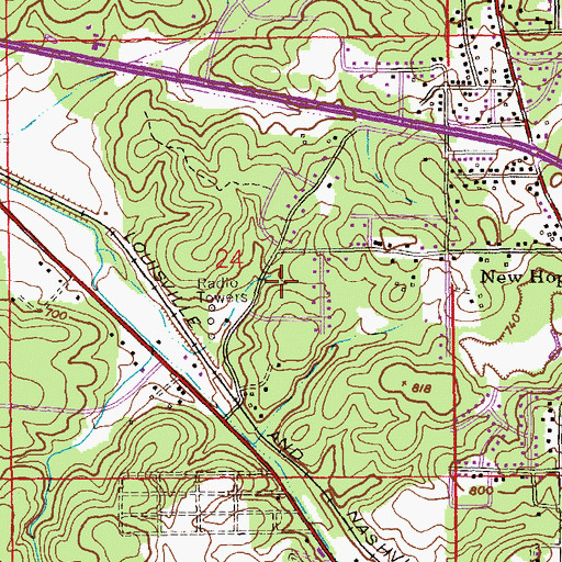 Topographic Map of WHMA-AM (Anniston), AL