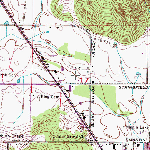 Topographic Map of WTAK-AM (Huntsville), AL