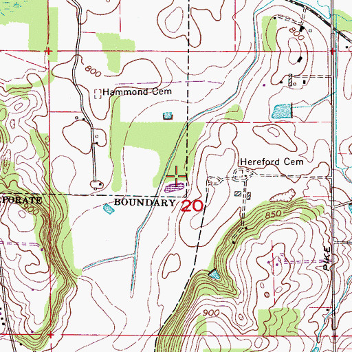 Topographic Map of WAAY-AM (Huntsville), AL