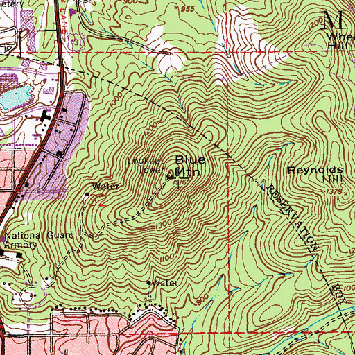 Topographic Map of WHMA-FM (Anniston), AL