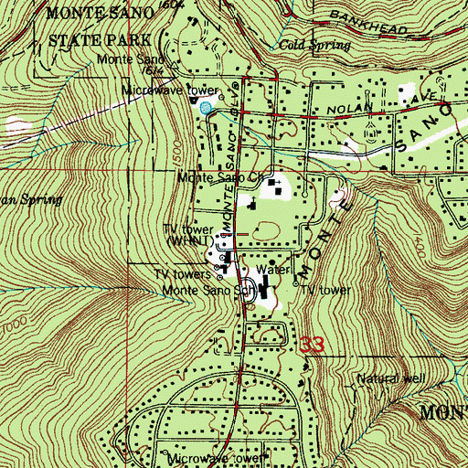 Topographic Map of WHNT-TV (Huntsville), AL