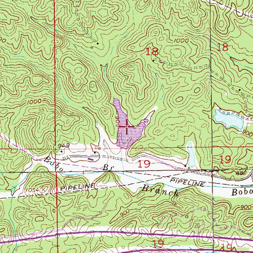 Topographic Map of Bonner Lake, AL