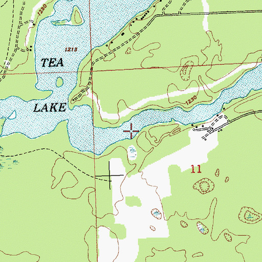 Topographic Map of Tea Lake, MI