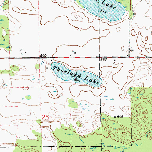 Topographic Map of Thorland Lake, MI