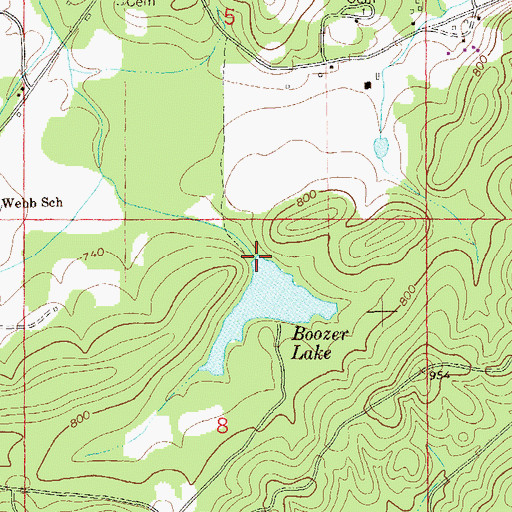 Topographic Map of Boozer Dam, AL