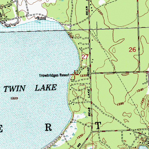 Topographic Map of Trowbridges Resort, MI